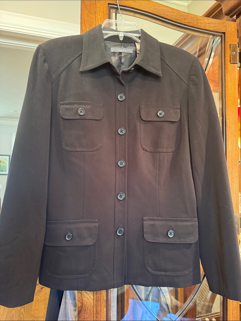 Liz Claiborne Black Women's Button-Front Blazer